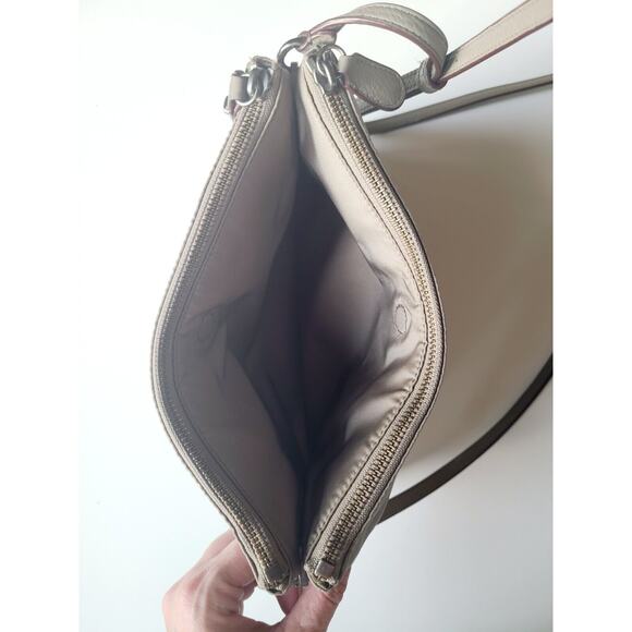 Coach Nylon Crossbody Bag Purse Zip Soft F57899  Brown/Tan Lock Zip MSRP 250 - Picture 12 of 16